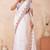 White kashmiri resham embroidered work georgette saree sari