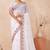 White kashmiri resham embroidered work georgette saree sari