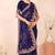 Navy blue kashmiri resham embroidered work georgette saree sari