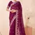 Wine kashmiri resham embroidered work georgette saree sari
