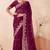 Wine kashmiri resham embroidered work georgette saree sari
