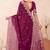 Wine kashmiri resham embroidered work georgette saree sari
