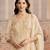 Beige viscose lotus simmer semi stitched suit with jacquard work