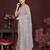 grey saree look georgette silk blend embroidery work saree and blouse with beautiful  tone