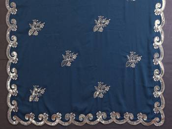 Morpich saree look rich heavy star georgette silk saree with sequins embroidery work saree and blouse 5