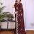 Burgundy saree look rich heavy star georgette silk saree with sequins embroidery work saree and blouse