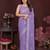 lavender saree look georgette silk blend embroidery work saree and blouse with beautiful  tone