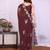 Burgundy saree look rich heavy star georgette silk saree with sequins embroidery work saree and blouse
