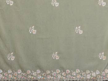 pista saree look georgette silk blend embroidery work saree and blouse with beautiful  tone 5