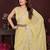 yellow saree look georgette silk blend embroidery work saree and blouse with beautiful  tone