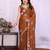 Brown saree look rich heavy star georgette silk saree with sequins embroidery work saree and blouse with beautiful  tone