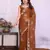 Brown saree look rich heavy star georgette silk saree with sequins embroidery work saree and blouse with beautiful  tone
