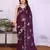 Wine saree look rich heavy star georgette silk saree with sequins embroidery work saree and blouse with beautiful  tone
