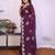 Wine saree look rich heavy star georgette silk saree with sequins embroidery work saree and blouse with beautiful  tone