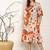 abstract print flared rayon dress for women