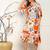 abstract print flared rayon dress for women