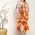 abstract print flared rayon dress for women