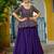 purple silk embroidered peplum top with lehenga