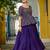 purple silk embroidered peplum top with lehenga