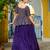 purple silk embroidered peplum top with lehenga