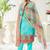 Sky blue cotton digital printed swarwoski work salwar suit