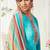 Sky blue cotton digital printed swarwoski work salwar suit