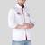 Pier seven men white solid casual cotton shirt with embroidered detailing – regular fit, full sleeve