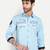 Pier seven men’s light blue cotton regular fit printed  & embroidered casual shirt | urban wear full sleeve shirt