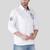 Pier seven men’s cotton white regular fit placement print casual shirt with full sleeves