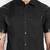 Pier seven men's premium black faux leather panelled cotton blend shirt - slim fit pintuck designer wear