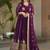 Wine Georgette Sequins Embroidered Gown With Dupatta