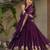 Wine Georgette Sequins Embroidered Gown With Dupatta
