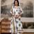 white floral cotton kurta pant set with dupatta