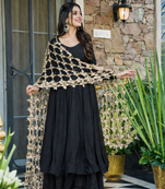 black roman silk gown set