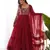 maroon georgette embroidered anarkali