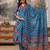blue floral cotton kurta pant set with dupatta