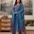 blue floral cotton kurta pant set with dupatta