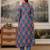 blue floral cotton kurta pant set with dupatta