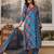 blue floral cotton kurta pant set with dupatta