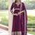 wine vichitra silk gown