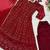 red faux blooming sequins zari embroidered gown with pant and dupatta