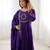 purple roman chanderi silk anarkali suit