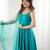 sea green roman silk chanderi anarkali suit