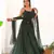 green sequins zari embroidered gown with pant and dupatta