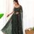 green sequins zari embroidered gown with pant and dupatta