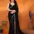 black saree look rich georgette  silk blend with beautiful tone