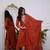 rust chanderi silk kurta pant set with dupatta