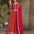  Pink Georgette Sequins Embroidered Gown With Dupatta