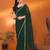 green saree look rich georgette  silk blend with beautiful tone