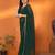 green saree look rich georgette  silk blend with beautiful tone